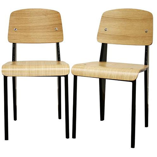 Shop Langsam Plywood and Steel Dining Chairs (Set of 2) Free Shipping