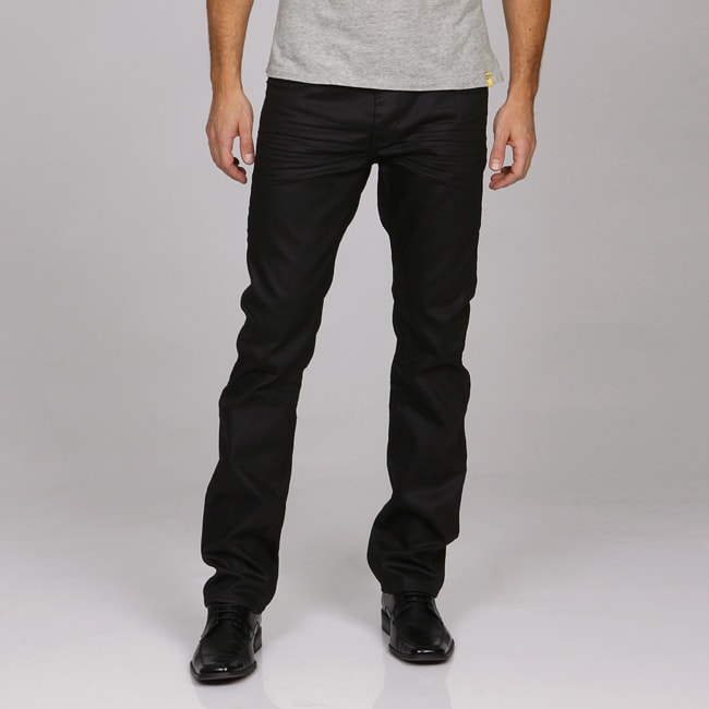 Projek Raw Mens Black Waxed Jeans  