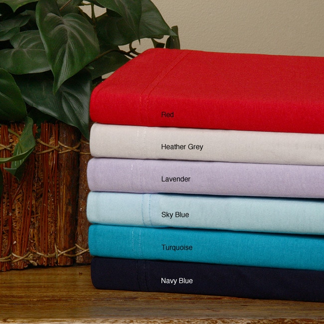 Shop Red Combed Cotton Jersey Queen-size Sheet Set - Free Shipping On Orders Over $45 ...