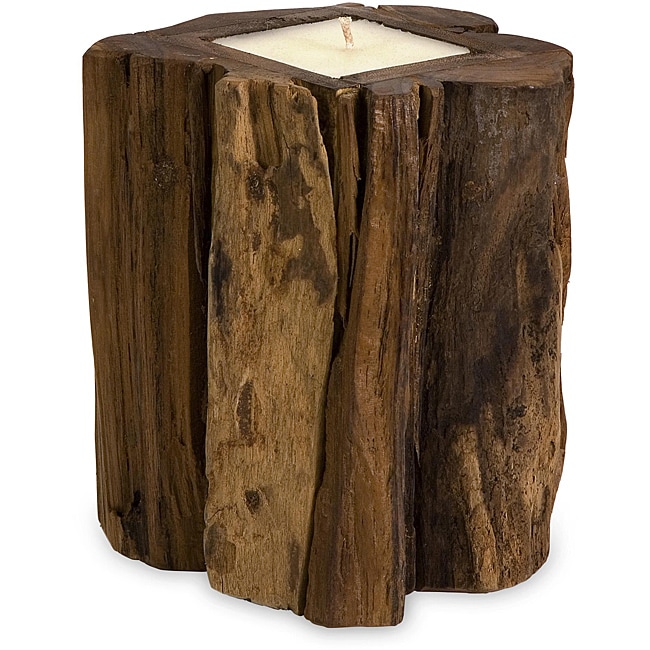 Handcrafted Regent Medium Teakwood Candle