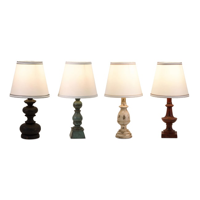 Set of 4 Americana Farmhouse Assorted Lamps  