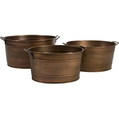 Set of 3 Oblong Argento Mirage Planter