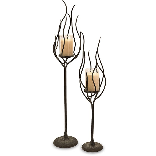 Set Of 2 Old Spanish Mission Flame Candle Holder