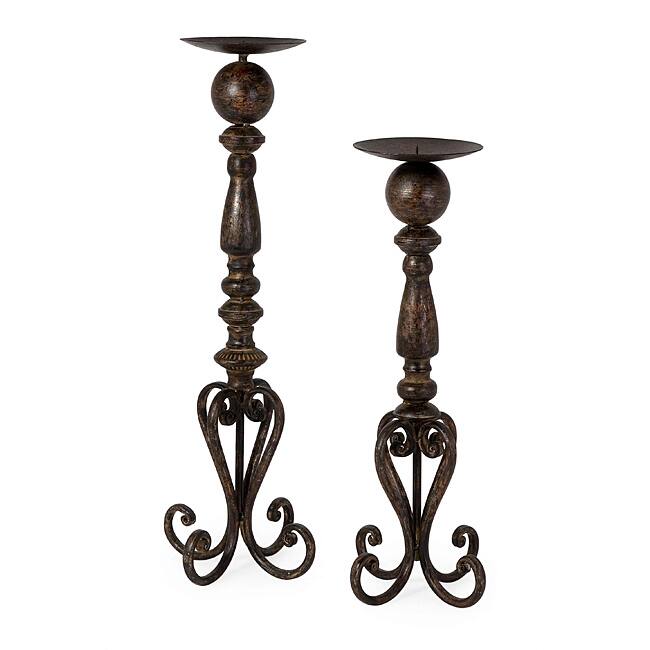 Set of 2 Venice Candle Stands