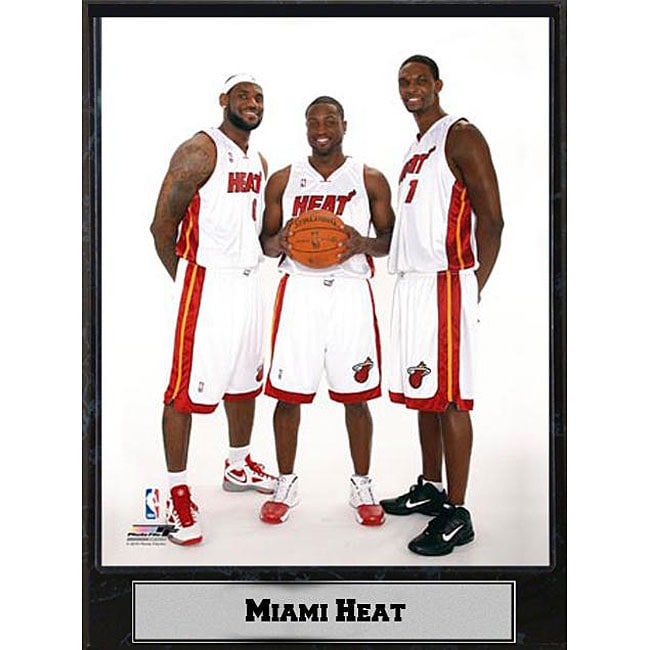 Miami Heat The Big Three Plaque (12 x 9)  