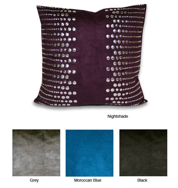 Side-studded Faux Suede Decorative Pillow