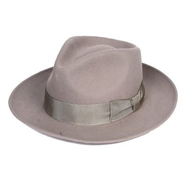Ferrecci Men's Light Grey Felt Fedora Hat Shopping