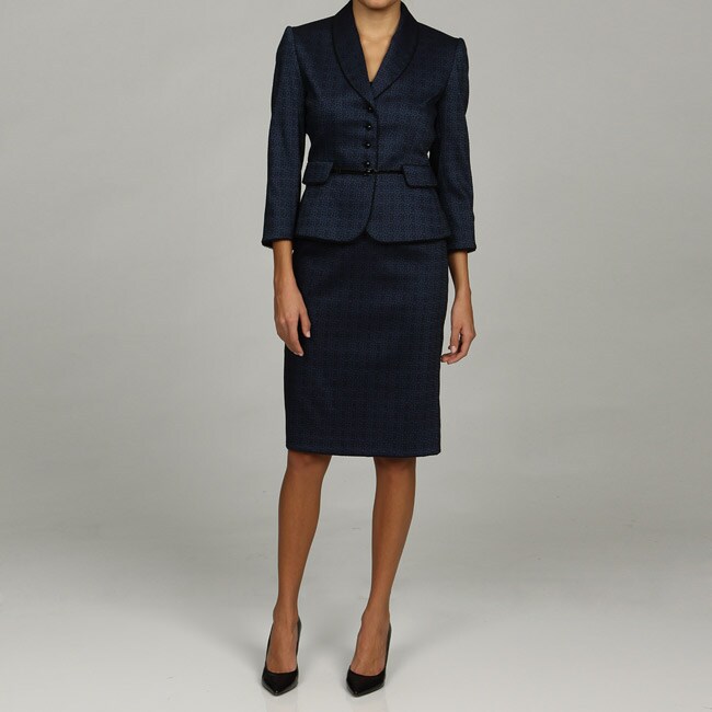 Tahari ASL Women's Jacquard Belted Skirt Suit - Overstock™ Shopping ...