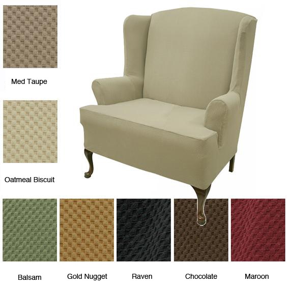 Waffle Weave Stretch Sofa Slipcover