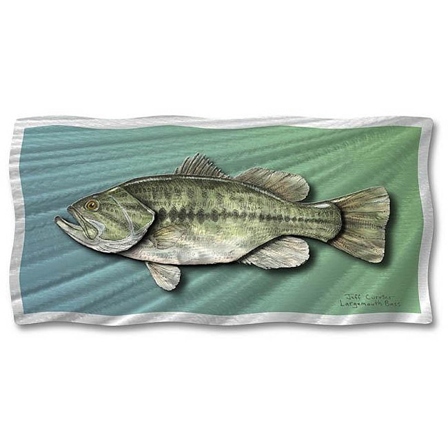 Jeff Currier Largemouth Bass Metal Wall Art Compare $188.00 Today