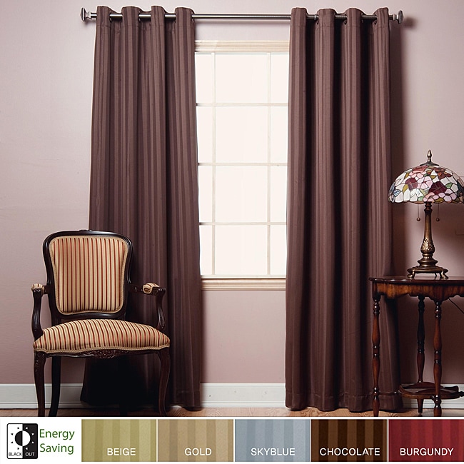 Satin Stripe 84-inch Insulated Blackout Curtains - Free Shipping Today