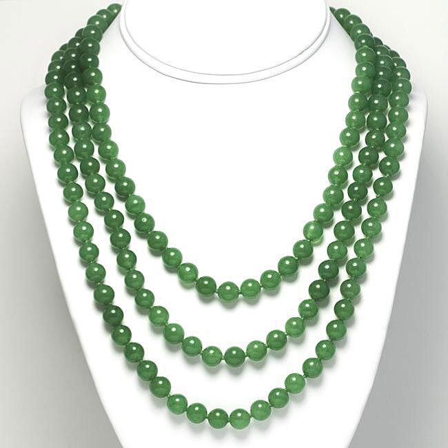 Shop Jade Bead 60-inch Endless Necklace - Free Shipping On Orders Over ...