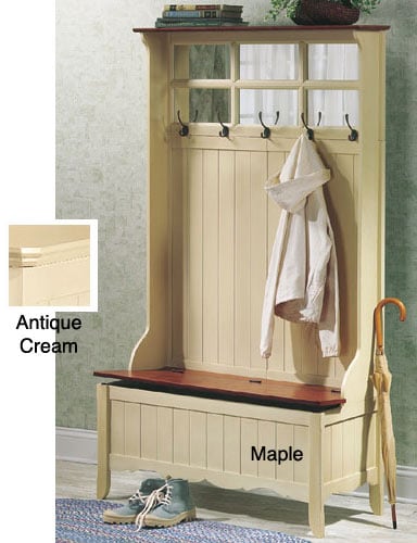 French Country Hall Tree Storage Bench Free Shipping Today Thumbnail French Country Hall Tree Storage Bench