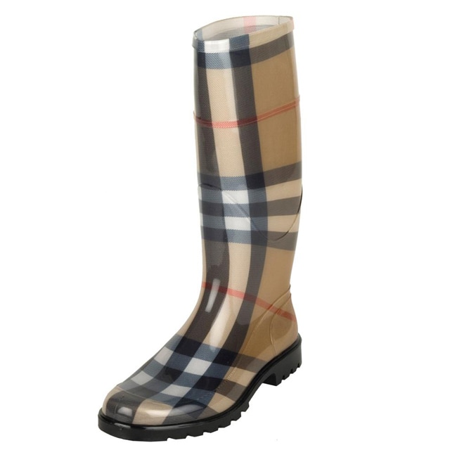 Burberry Women's Classic Plaid Rubber Rain Boot - 13050455 - Overstock ...