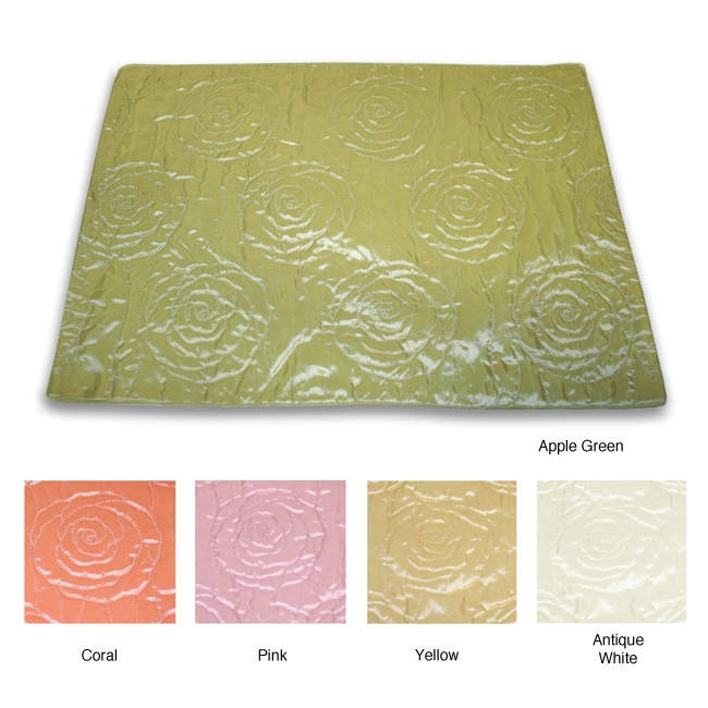 Quilted Rose Rectangle Placemats (Set of 6)  