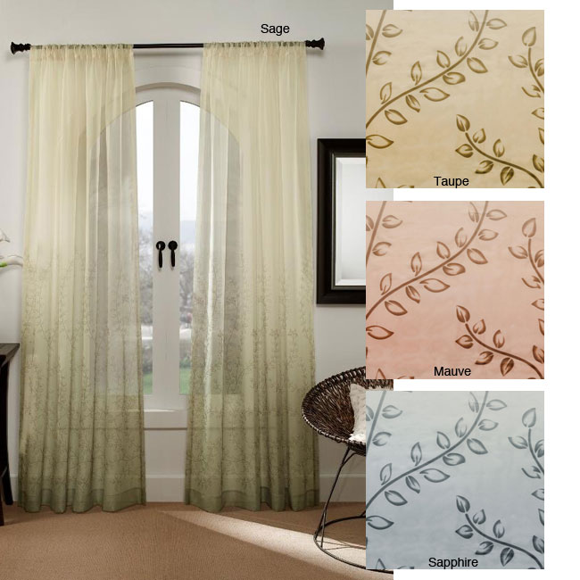 Vine Ombre 84 inch Sheer Curtain Panel  