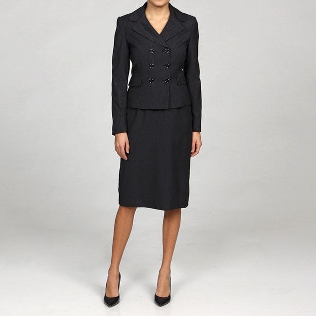 Tahari Asl Womens Pinstripe Double Breasted Skirt Suit Free Shipping Today 6285