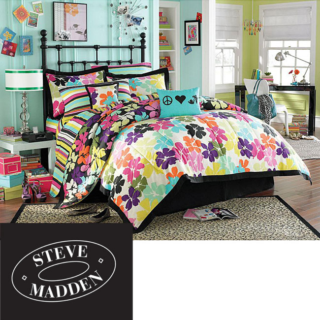 Steve Madden Dahlia 8 piece Twin size Bed in a Bag with Sheet Set