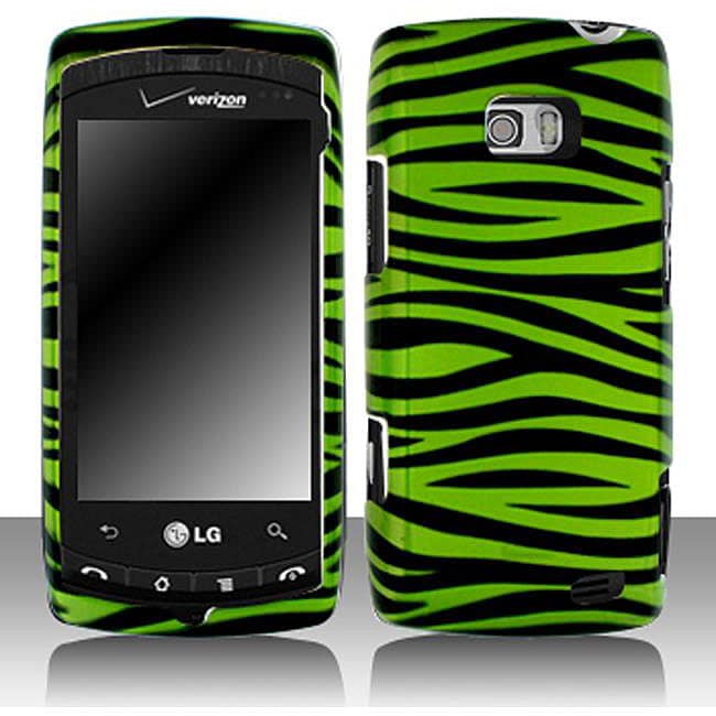 LG Ally VS740 Black and Purple Zebra Snap on Protective Case 
