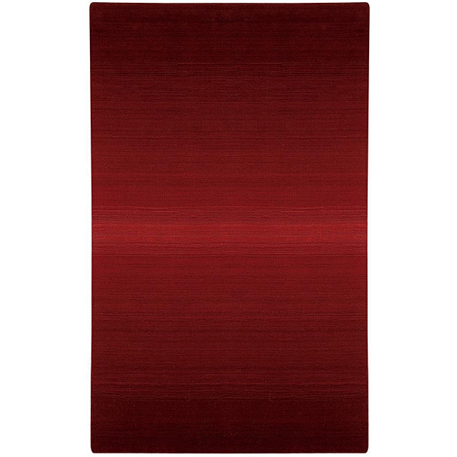 Hand woven Shades Red Wool Rug (5' x 8') 5x8   6x9 Rugs