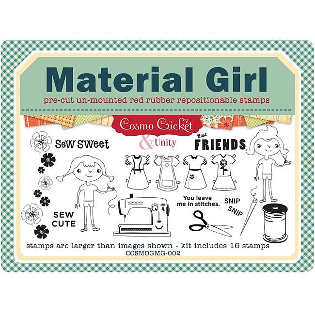 Unity Stamp Material Girl Unmounted Red Rubber Stamps (Pack of 16 
