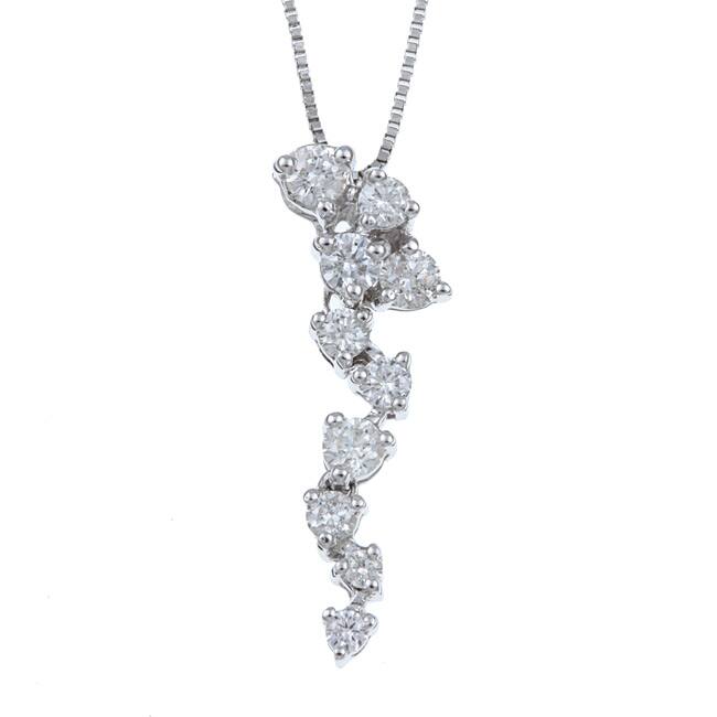 Kabella 14k White Gold 1/2ct TDW Diamond Drop Necklace