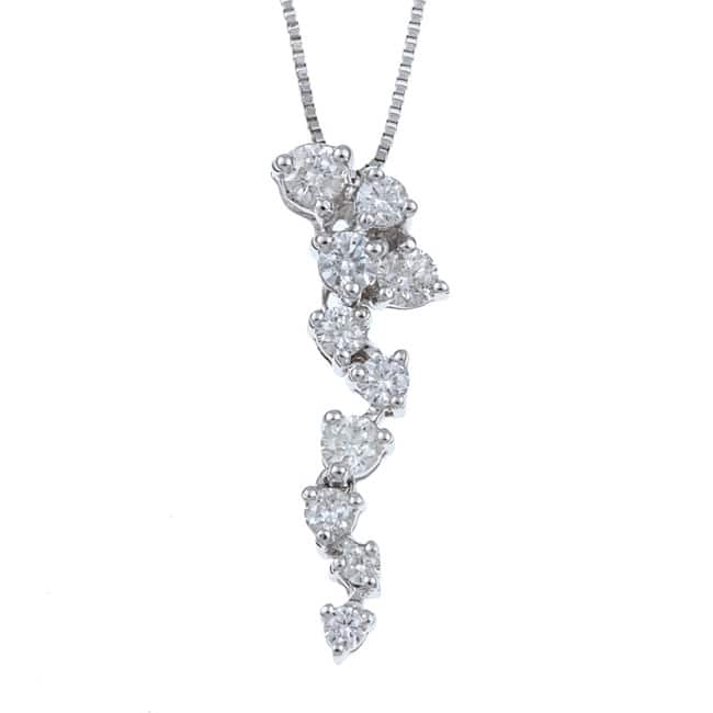 Kabella 14k White Gold 1/2ct TDW Diamond Drop Necklace - White H-I