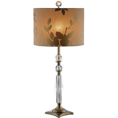 Golden Leaves Crystal Table Lamp