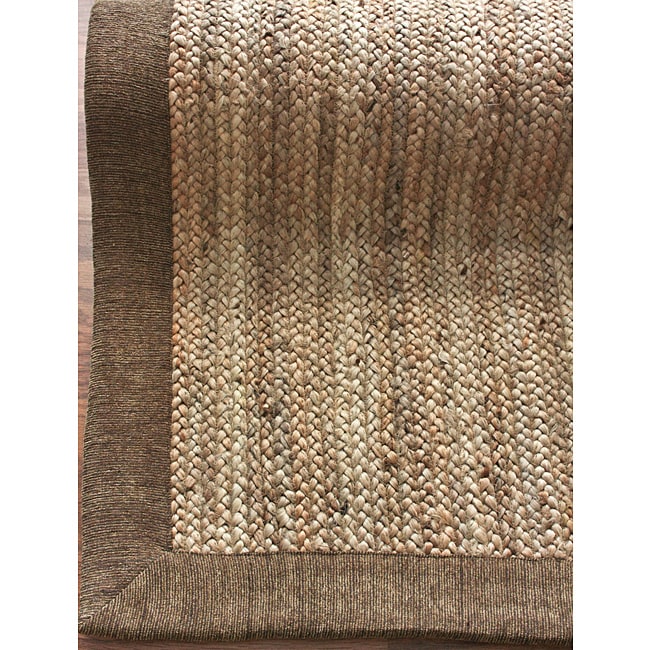 Alexa Eco Natural Fiber Beige Chenille Border Jute Rug (8' x 10