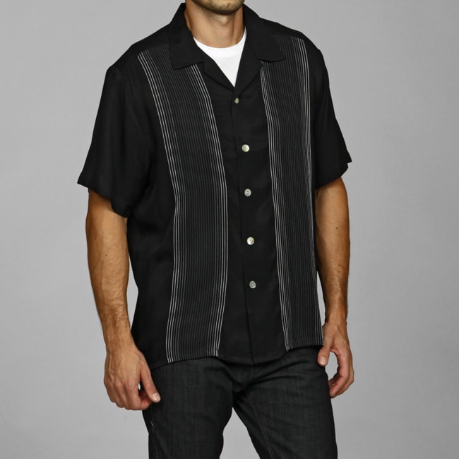 Davinci by Charlie Sheen Men's Black Woven Shirt - Free Shipping Today ...