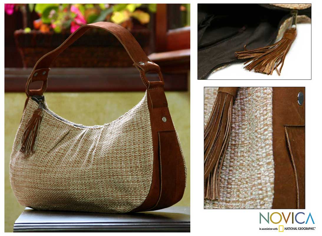   Cotton Cinnamon Oats Baguette Handbag (Guatemala)  