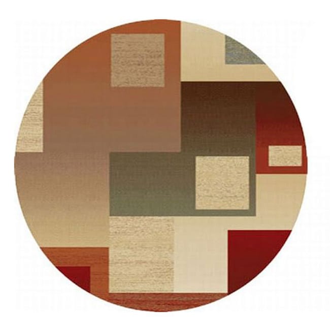 Abstract Red Rug ( 5'3 Round)