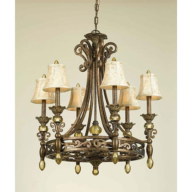 Baltic 6 Light Aged Antique Gold Chandelier