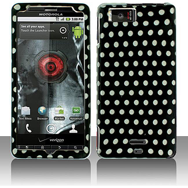 Motorola Droid X MB810 Polka Dots Snap On Protective Case Cover 