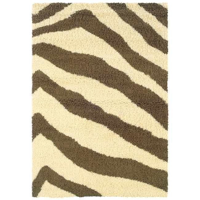 Ivory Animal Shag Rug (7'10 x 10'10) 7x9   10x14 Rugs