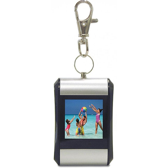 Silver Rounded Digital Photo Keychain