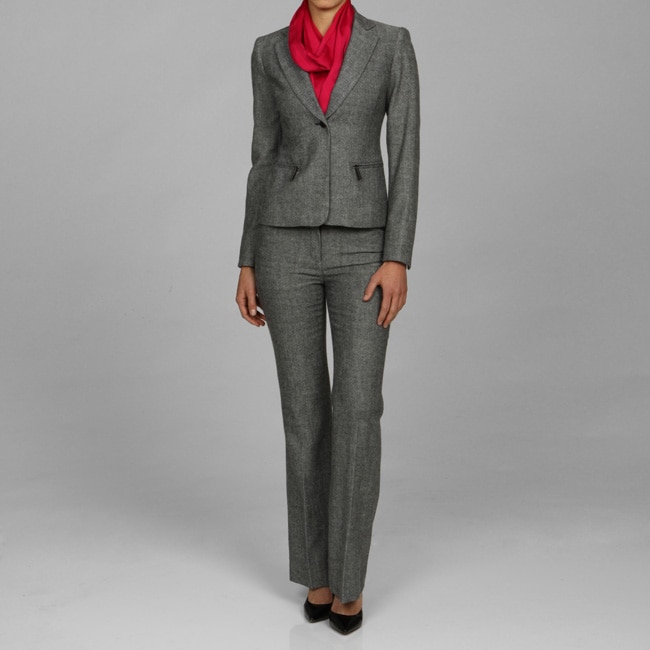 Anne Klein Women's Charcoal Pant Suit - Free Shipping Today - Overstock ...