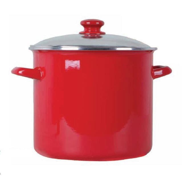 Glendon 12 quart Red Enameled Carbon Steel Stock Pot  