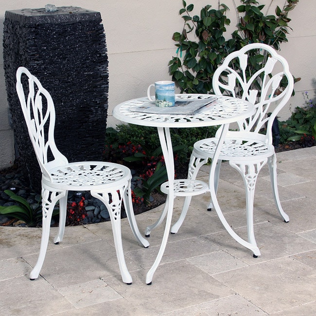 Nassau Aluminum White Bistro Set  