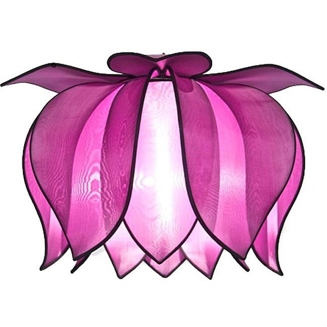 Blooming Lotus Purple Silk Hanging Lamp (Vietnam)