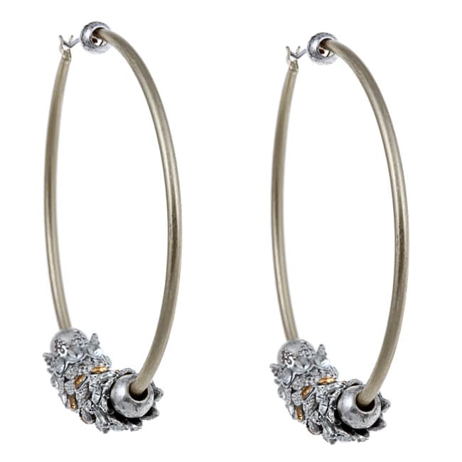 Jessica Simpson Base Metal Havana Nights Hoop Earrings  