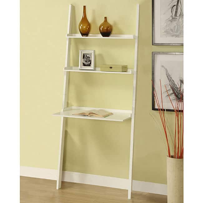 White Three-tier Leaning Laptop Shelf