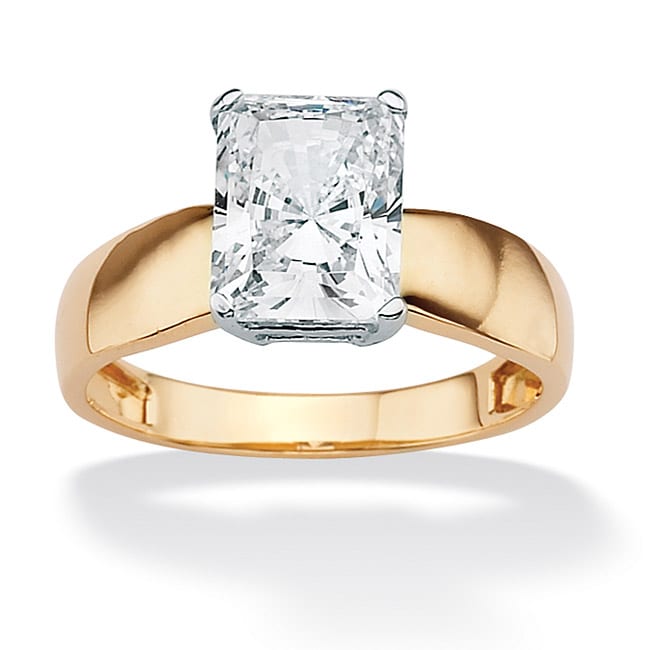 Ultimate CZ 10k Yellow Gold Cubic Zirconia Solitaire Ring   