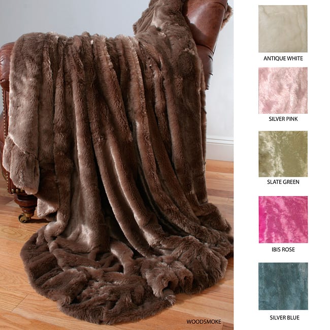 Jessica Faux Fur Ruffle Throw Blanket