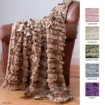 Leola Allover Ruffle Microplush Throw