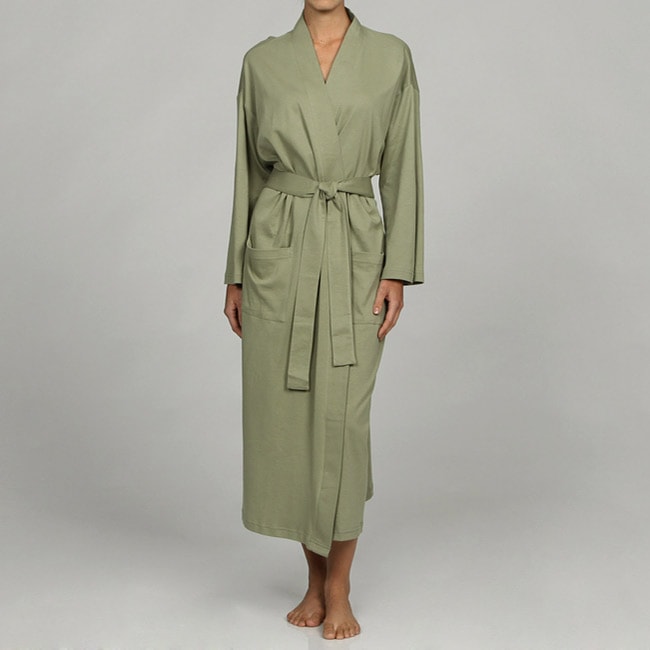 Womens Sage Organic Cotton Bathrobe  