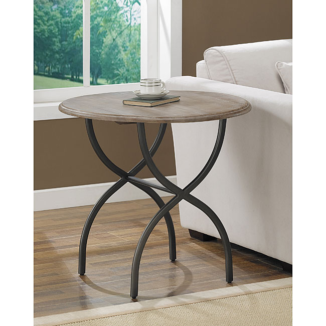 Elements Round Weathered Grey Accent Table Free Shipping Today