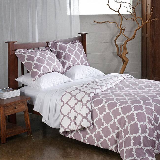 Lyon Reversible Cotton King-size Duvet Cover Set
