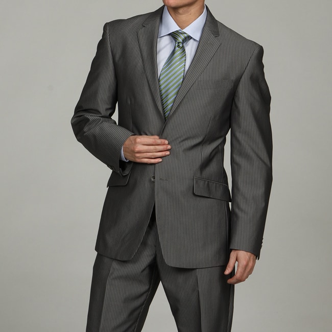 Kenneth Cole Reaction Men's Slim Fit Grey Stripe Suit - 13122979 ...