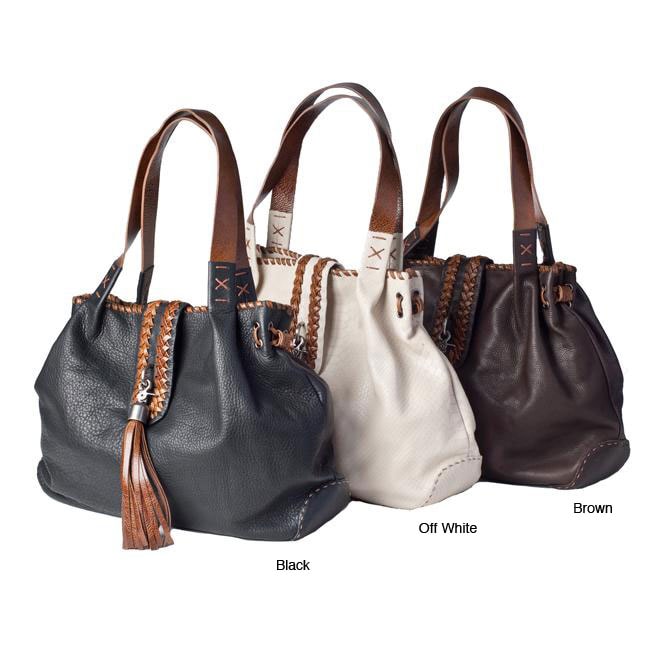 Carla Mancini Pebbled Leather Tote Bag  